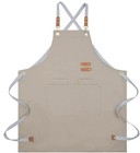 Canvas Adjustable Work Apron With Pockets  Beige Brown Green Navy Blue