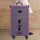 Pro Rolling Aluminum Makeup Train Case Salon Cosmetic Trolley Organizer Box New