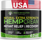 Natural Hemp Cream 4 Oz Pain Relief Muscle Arthritis Hip Joints Lower Back Knees