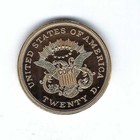 1849 20 Usa Liberty Head Eagle Gold Plated  20 Dollar Souvenir Coin Medal Token