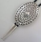 Large   Heavy High Quality Sterling Silver Radiant Southwestern Bolo Tie