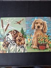 2 Vintage Paint By Number Dogs Cocker Spaniel  Springer Spaniel Pbn Art 12 x16 