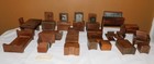 Vintage Assorted Lot 25 Wooden Dollhouse Furniture Dresser Table Chairs Sofa Bed