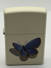 Vintage 2010 Barrett Smythe Blue Butterfly Cream Matte Zippo Lighter New B2