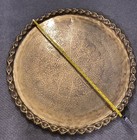 Vtg Round Brass Tray Tabletop Wall Decor 30  - Moroccan Boho - Read