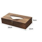 Vintage Style Wooden Tissue Box Cover retro Rustic Napkin Holder With Hinged Lid