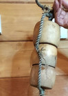String Of Commercial Fishing Net Cork Floats  6 Cylindrical  Barrel-shap Vintage