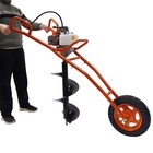 11  Bit Post Hole Digger Gas Powered 63cc 3hp Hand Push Earth Auger Ground Drill