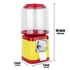 16 Inch Gumball Machine Candy Vending Round Gumball Dispenser Vintage Yellow red
