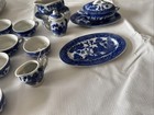 Vintage Made In Japan Blue Willow 17 Pc Child   s Set Children s White   Blue