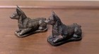 Set Of 2 Vintage Cold Cast Bronze Corgi Dog Figurine Miniature Made In England