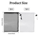 6pcs Small Mesh Drawstring Bags  20 X 15 Cm  7 87    5 9 Inch   Black White 