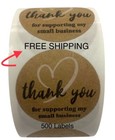 1 3 8  Thank You For Supporting My Small Business Red Heart 500 Kraft Labels