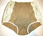 Vtg Olive Nylon Tricot Brief Panty Granny Wide Gusset -7 Custom