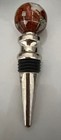     Vintage Globe Wine Bottle Stopper Silver Tone Barware