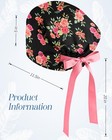 100  Cotton Unisex Tieback Surgical Scrub Cap With Buttons   Sweatband