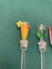 Vintage 70   s Swizzle Stir  Sticks Cocktail Drink Themed Lot Of  10   9    Long