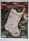 2 New Vtg Cross Stitch Kit   Silk Ribbon Embroidery Stocking Kit  new In Pkg 