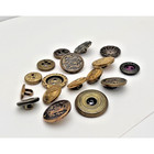 Buttons Lot 17 Antique Victorian Edwardian Metal Shank Buttons Brass Heraldic