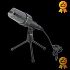 Condenser Microphone 3 5mm Wired Studio Tripod Stand For Pc Computer Rec - Black