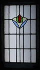 Large Old English Leaded Stained Glass Window Simple Floral 21 1 4  X 36 1 6 