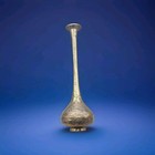 Antique Middle Eastern Moorish Brass Decorative Vase Silver And Copper Inlaid