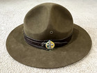 Vintage Boy Scouts Wool Felt Scout Master   Campaign Hat  W  Badges Size 7-1 4