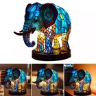 3d Animal Table Lamp Stained Night Light Retro Desk Lamps Decor Children Gift