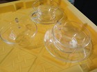 Vintage Clear 3 Coffee Cups And 2 Saucers From Germany