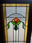 Beautiful Antique Stained Leaded Glass Window 41 x18  From Chicago Circa 1915