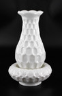 Vtg Fenton Thumbprint Milk Glass 4498 Hurricane Lamp Early Version Chamber 9 75 
