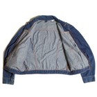 Vintage 1960s Montgomery Ward 101 Pleated Denim Jacket Distressed Gripper Zip