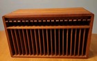  Vtg Kalmar Designs 20 Slot Cd Holder Teak Mcm Storage Eject Buttons  see Desc
