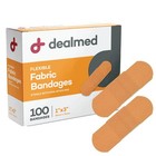 100 Sterile Flexible Fabric Adhesive Bandages 1x3  First Band Aid Strip Wound