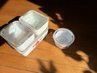 Vtg Mckee White Milk Glass Refrigerator Storage Dish Set W  Clear Glass Lids       