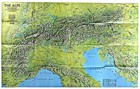 1985-4 April The Alps  Traveler s Map National Geographic Map Poster Euc - A3 