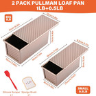 2 Pack Pullman Loaf Pan With Lid  1 Lb 0 5 Lb Dough Capacity For Homemade Bread