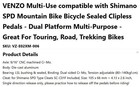 Venzo Shimano Spd Compatible Mountain Spin Trekking Touring Bike Pedals W Cleats
