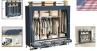 Large Capacity Wardrobe Closet With Drawers Shelves Closet Organizer Blue