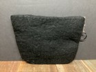 Frabjous Fibers Black Wool Felt Clutch Zipper Pouch Bag Nepal Handmade