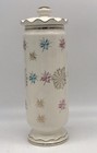 Mcm Cream Color Pottery Jar Canister Atomic Starburst Gold  Pink  Blue  Star