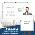 Double-sided White Board Dry Erase Magnetic Whiteboard Wall 60x40 Foldable