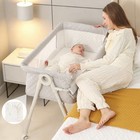 Adjustable Baby Bassinet Bedside Sleeper With Crib Sheet - Portable Infant Crib