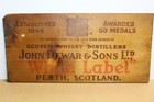 Vintage John Dewar   Sons White Label Scotch Whisky Wood Sign 17  X 8 1 8 