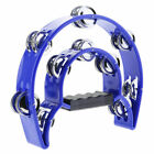 Double Row Tambourine - Metal Jingles Hand Held Percussion Ergonomic Handle