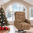 Brown Electric Power Lift Massage Recliner Chair Lounge Sofa With Vibrate Heated