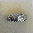 Silver Tone Large Clear Stone Ornate Sides Size 5 75 Pinky Ring Child Toe