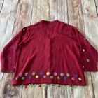 Vtg 90s Storybook Knits 2x Red Sequin Polka Dots Cardigan Sweater Funky Artsy
