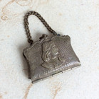 Miniature Joan Of Arc Bag With Metal Photos 1900 Doll Bag