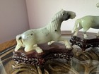 Vintage Hand Carved Jade Stone Sculpture With Custom Base 4 25   